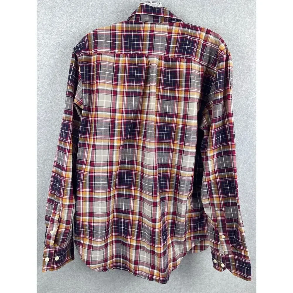 Banana Republic Shirt Men's L Plaid Long Sleeve Button Down Business Casual‎